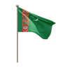 3d turkmenistan flagpole