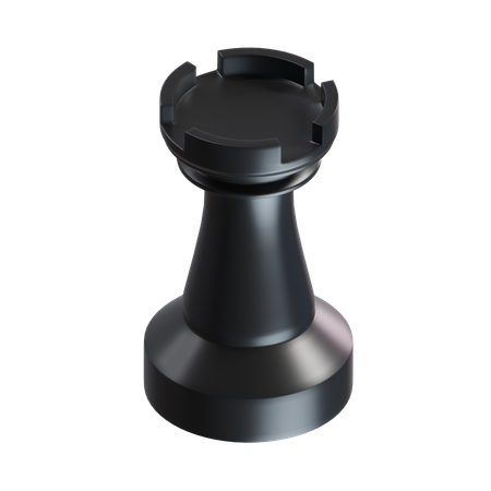 Turm Schachfigur schwarz  3D Icon
