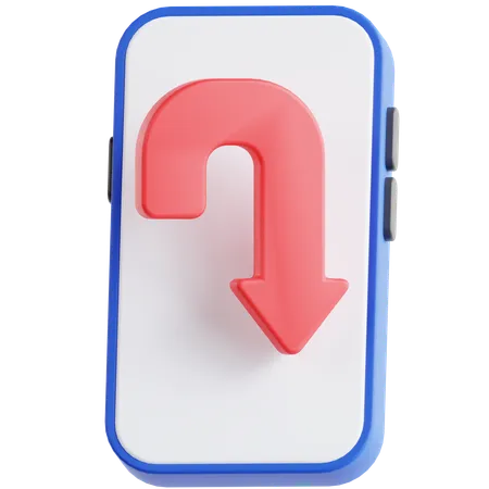 Turn Back  3D Icon