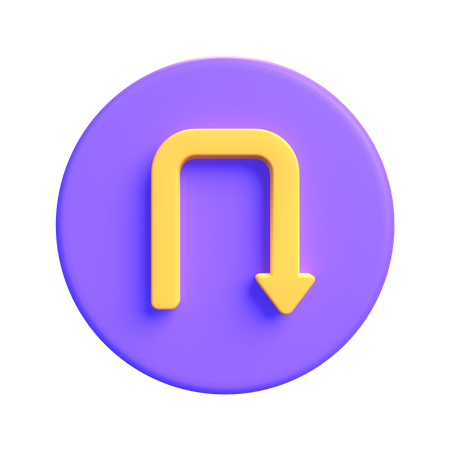 Turn Back  3D Icon