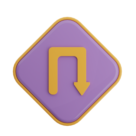 Turn Back Arrow  3D Icon
