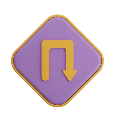 Turn Back Arrow  3D Icon