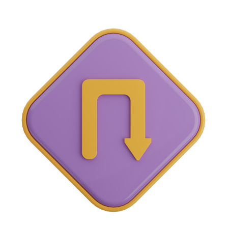 Turn Back Arrow  3D Icon