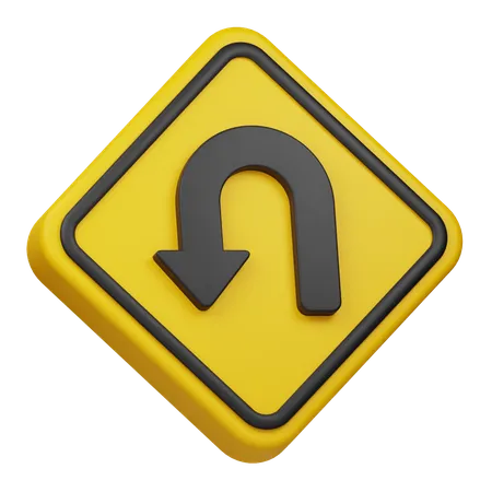 Turn Back Left  3D Icon