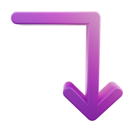 Turn Down Arrow  3D Icon