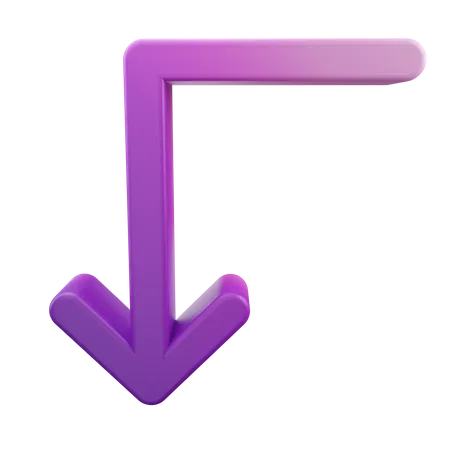 Turn Down Left  3D Icon