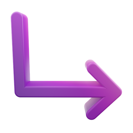 Turn Down Right Arrow  3D Icon