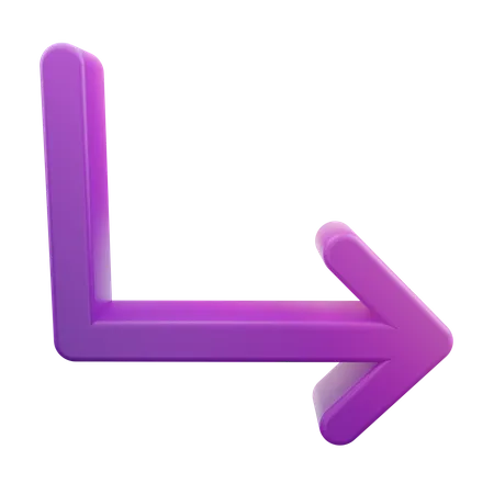 Turn Down Right Arrow  3D Icon