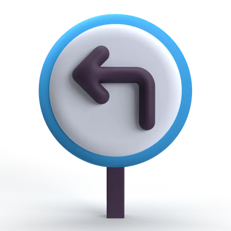 Turn Left  3D Icon