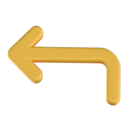 Turn Left 3D Icon