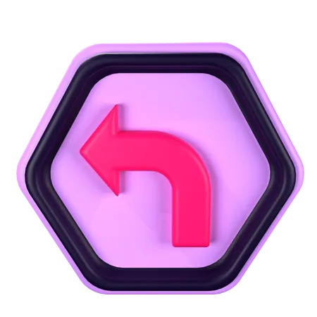 Turn Left  3D Icon