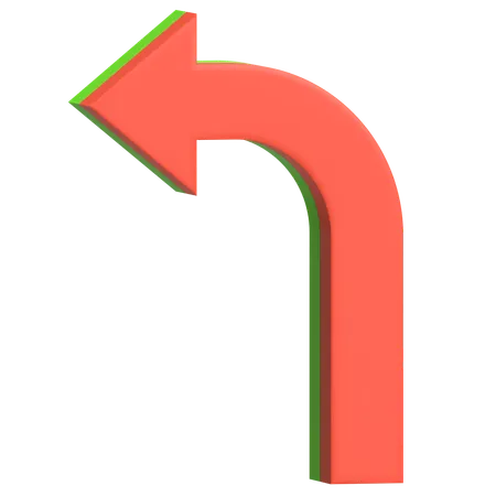 Turn Left  3D Icon