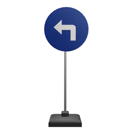 Turn Left A Head Sign  3D Icon