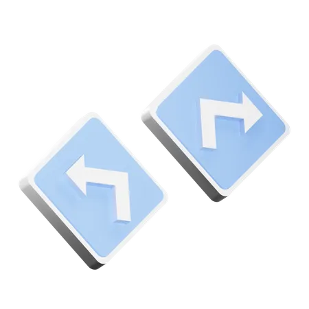 3 D Render Turn Left And Turn Right Illustration For Getting To Know Traffic Signs 3D Icon