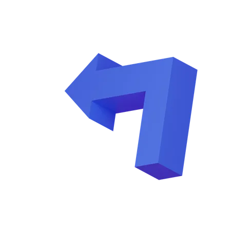 Thick Turn Left Arrow 3 D Icon 3D Icon