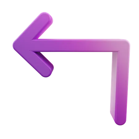 Turn Left Arrow  3D Icon