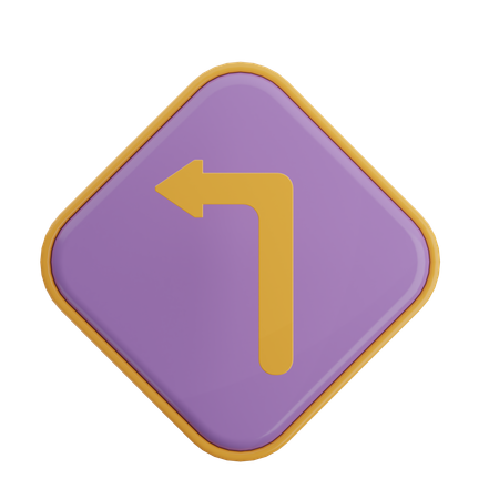 Turn Left Arrow  3D Icon