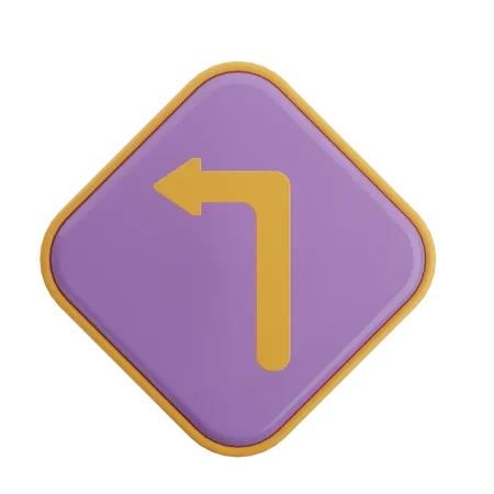 Turn Left Arrow  3D Icon