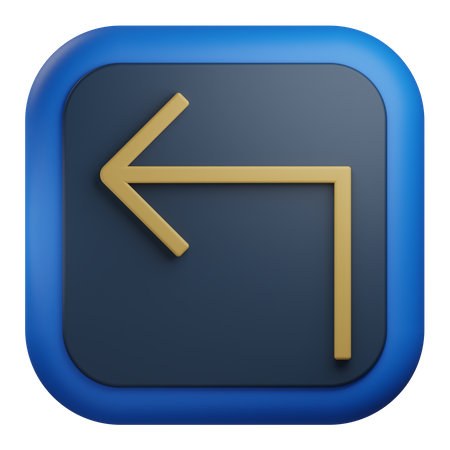 Turn Left Arrow  3D Icon