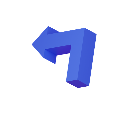 Turn left arrow  3D Icon