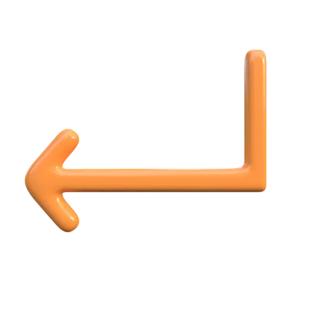 Turn Left Arrow  3D Icon