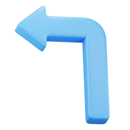 Turn Left Arrow  3D Icon