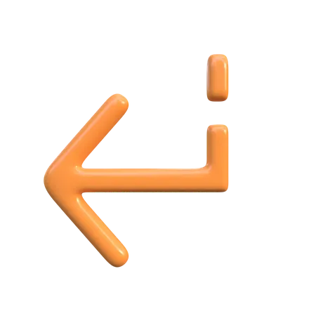 Turn Left Arrow  3D Icon