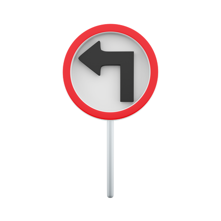 Turn Left Board  3D Icon