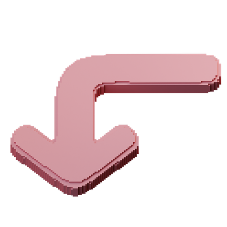 Turn Left Down  3D Icon