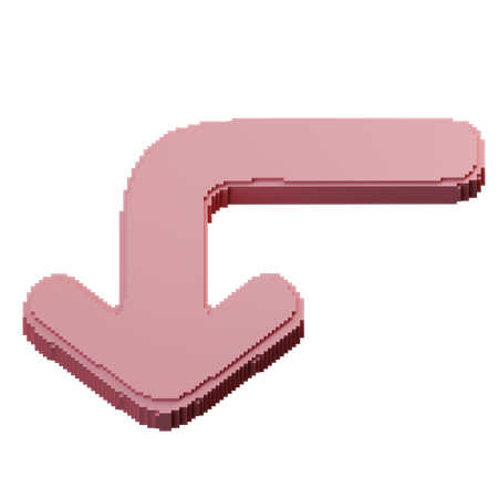 Turn Left Down  3D Icon