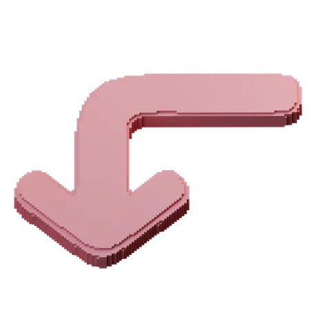 Turn Left Down  3D Icon