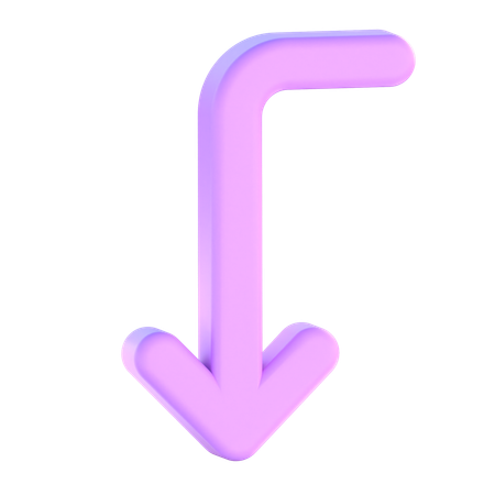 Turn Left Down  3D Icon
