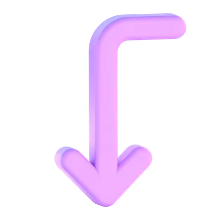Turn Left Down  3D Icon