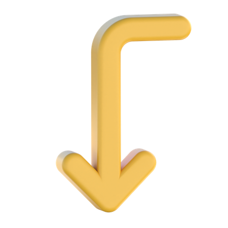 Turn Left Down  3D Icon