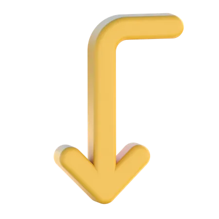 Turn Left Down  3D Icon
