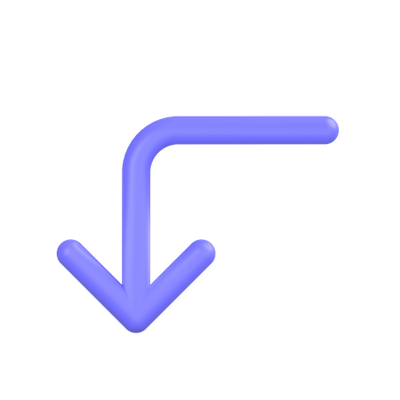 Turn-left-down  3D Icon