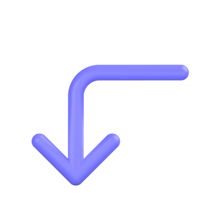 Turn-left-down  3D Icon