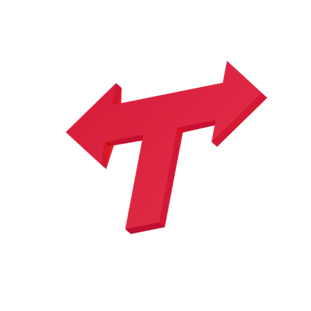 Turn left or right arrow  3D Icon