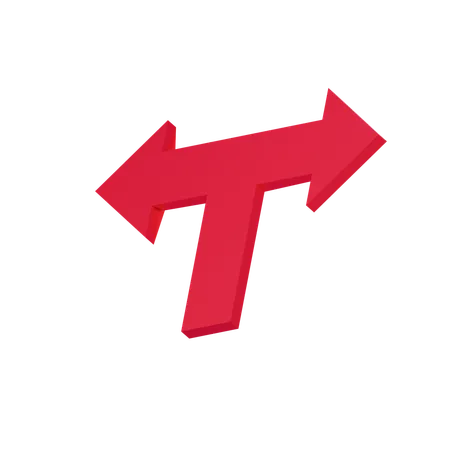 Turn left or right arrow  3D Icon