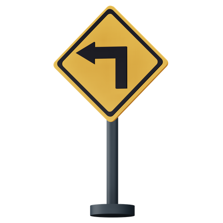 Turn Left Sign  3D Icon