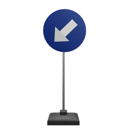 Turn Left Sign  3D Icon