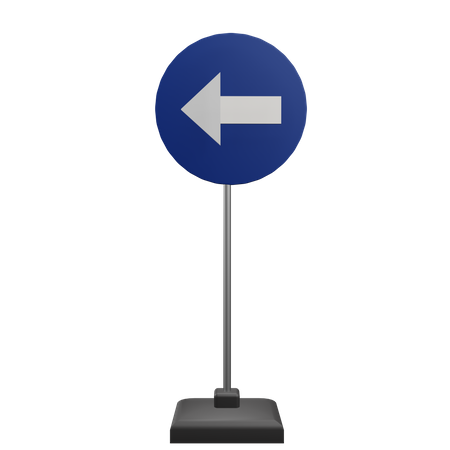 Turn Left Sign  3D Icon