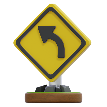 TURN LEFT SIGN  3D Icon