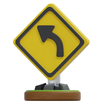 TURN LEFT SIGN  3D Icon