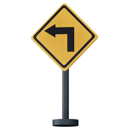 Turn Left Sign  3D Icon