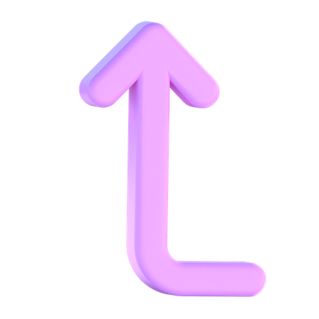 Turn Left Up  3D Icon