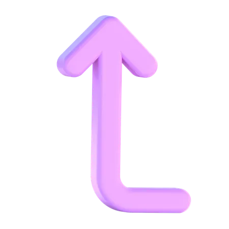Turn Left Up  3D Icon
