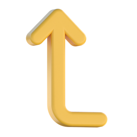 Turn Left Up  3D Icon