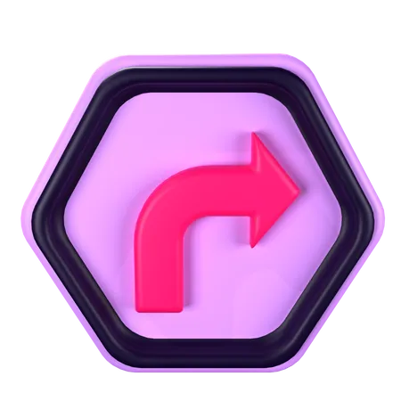 Turn Right  3D Icon