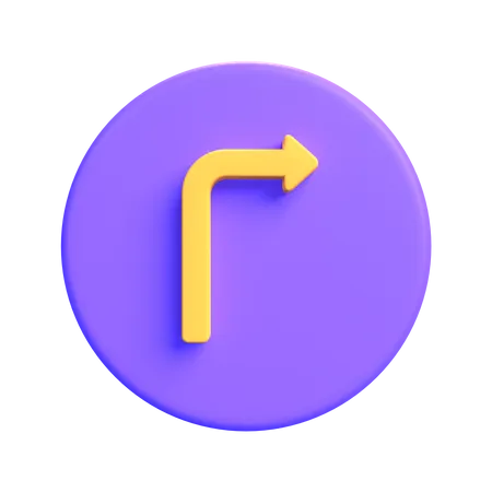 Turn Right  3D Icon